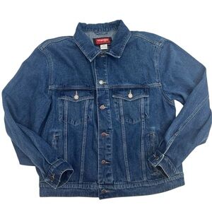 Wrangler Vintage 90s Hero Denim Jean Trucker Jacket Size Large